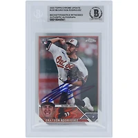 Grayson Rodriguez Baltimore Orioles autographié 2023 Topps Chrome Update #USC98 Beckett Fanatics a vu une carte de recrue authentifiée