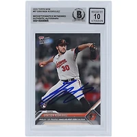 Grayson Rodriguez Baltimore Orioles a autographié la carte Topps 2023 maintenant pour ses débuts en MLB #57 Beckett Fanatics a été témoin de la carte recrue authentifiée 10
