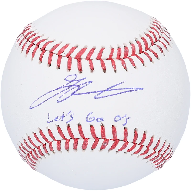 Baseball autographié par Grayson Rodriguez des Orioles de Baltimore avec l'inscription « Let's Go O's »