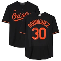 Maillot réplique Nike noir autographié par Grayson Rodriguez des Baltimore Orioles