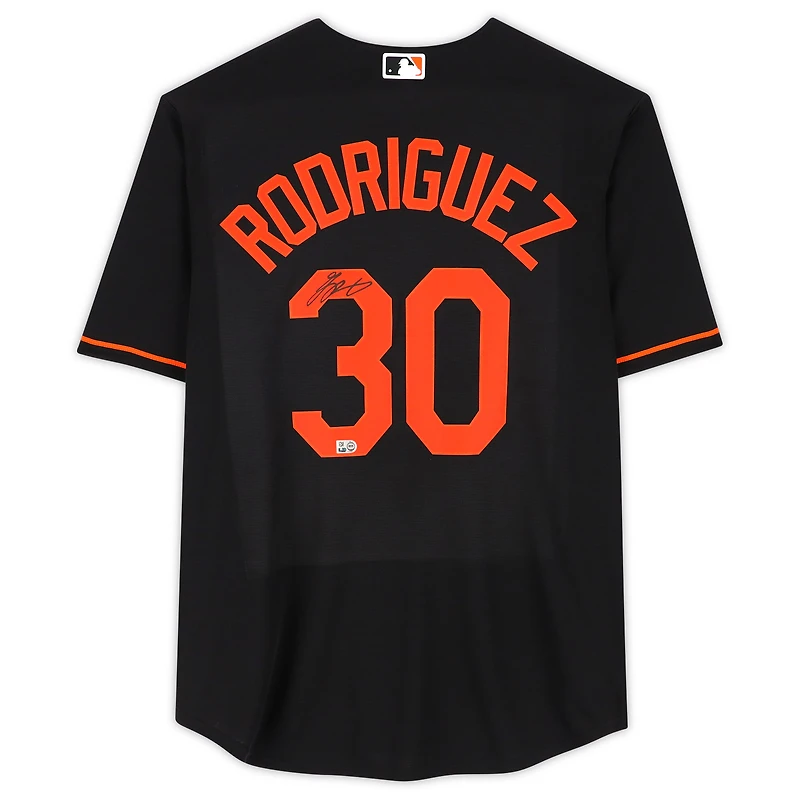 Maillot réplique Nike noir autographié par Grayson Rodriguez des Baltimore Orioles