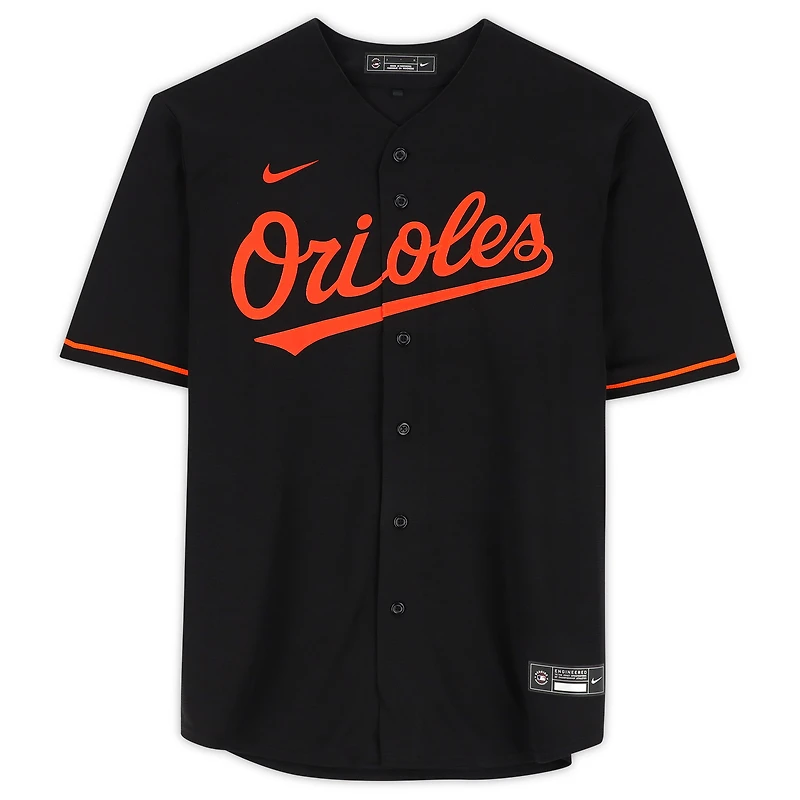 Maillot réplique Nike noir autographié par Grayson Rodriguez des Baltimore Orioles