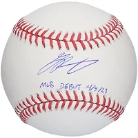 Baseball autographié par Grayson Rodriguez des Orioles de Baltimore pour ses débuts en MLB avec l'inscription « MLB Debut 4/5/23 »