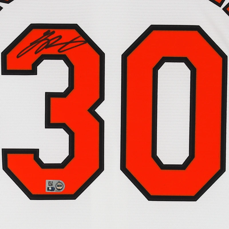 Maillot réplique Nike blanc autographié par Grayson Rodriguez des Baltimore Orioles