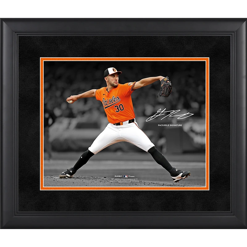 Photographie encadrée de 11" x 14 " de Grayson Rodriguez, Baltimore Orioles, signature fac-similé