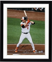 Gunnar Henderson Baltimore Orioles Autographed 16" x 20" White Jersey Batting Stance Photograph