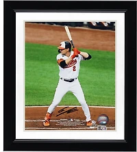 Gunnar Henderson Baltimore Orioles Autographed 8" x 10" White Jersey Batting Stance Photograph