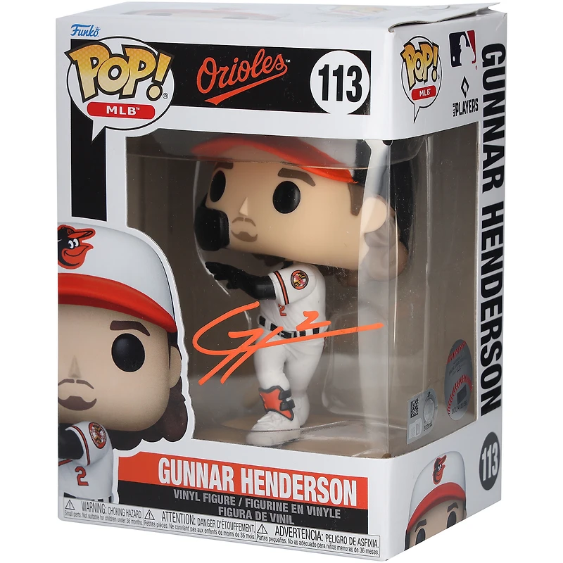 Figurine Funko Pop! en vinyle autographiée de Gunnar Henderson, des Orioles de Baltimore.