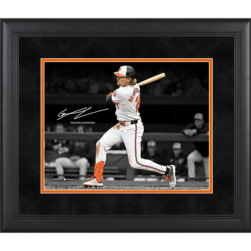 Gunnar Henderson Baltimore Orioles Facsimile Signature Framed 11" x 14" Spotlight Photograph