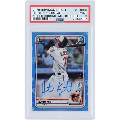 Heston Kjerstad Baltimore Orioles Autographié 2020 Bowman Chrome 1st Bowman Blue Refractor 1st Edition #TOC-HK #7/20 PSA Authentifié 9 Carte