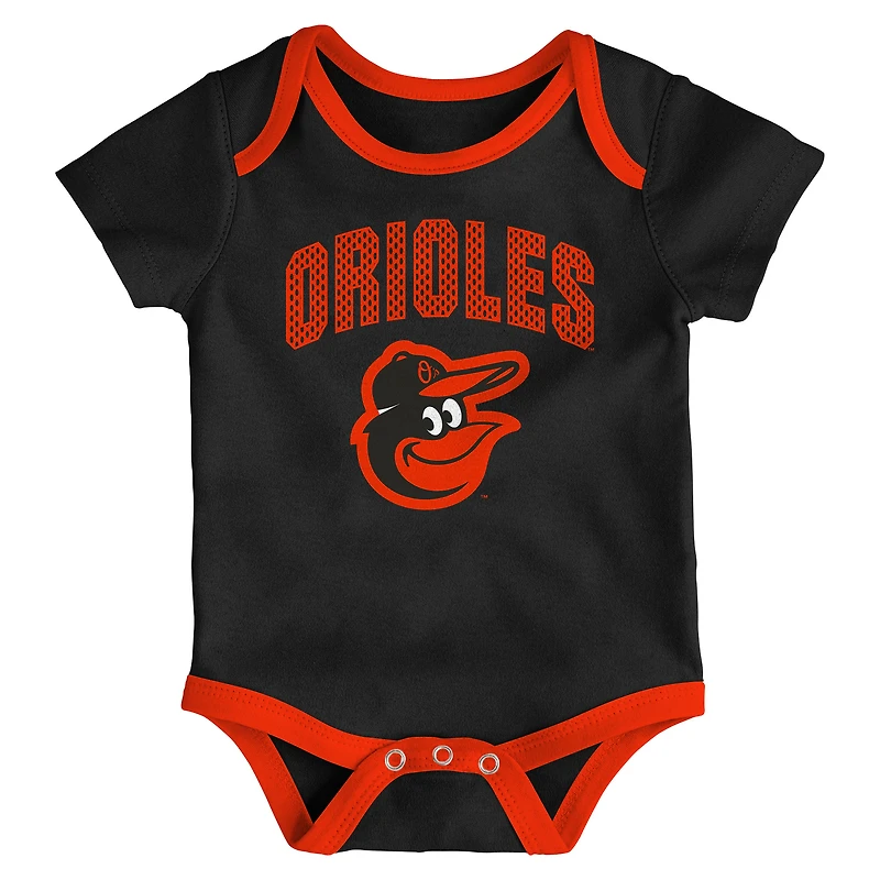 Infant & Newborn Outerstuff Baltimore Orioles All Day Play Three-Piece Bodysuit Set