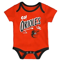 Infant & Newborn Outerstuff Baltimore Orioles All Day Play Three-Piece Bodysuit Set