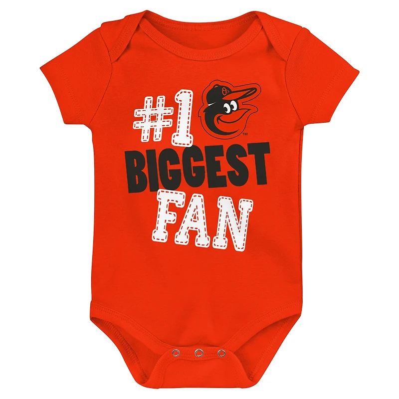 Ensemble de 3 bodys Fan Fanatics Baltimore Orioles Pennant pour bébé