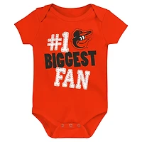Ensemble de 3 bodys Fan Fanatics Baltimore Orioles Pennant pour bébé
