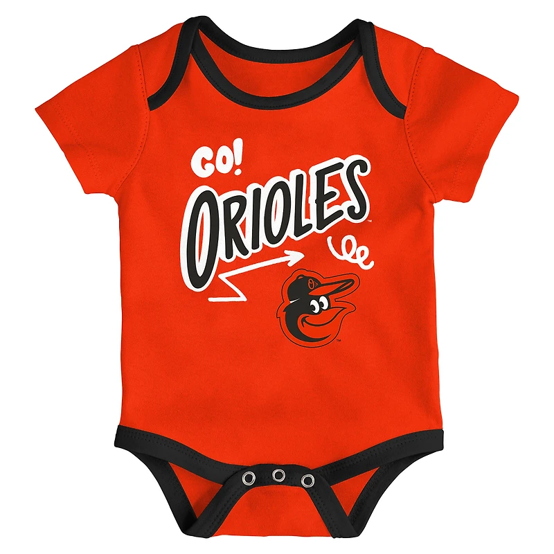 Infant Outerstuff Baltimore Orioles All Day Play Three-Piece Bodysuit Set