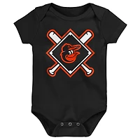 Infant Outerstuff Baltimore Orioles Home Plate 3-Piece Bodysuit Set