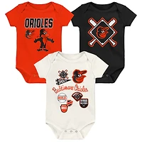 Infant Outerstuff Baltimore Orioles Home Plate 3-Piece Creeper Set