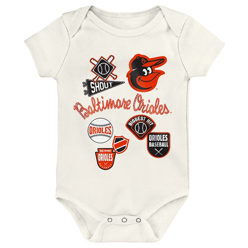 Infant Outerstuff Baltimore Orioles Home Plate 3-Piece Creeper Set