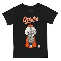 T-shirt pour bébé avec motif de machine à chewing-gum noir des Baltimore Orioles