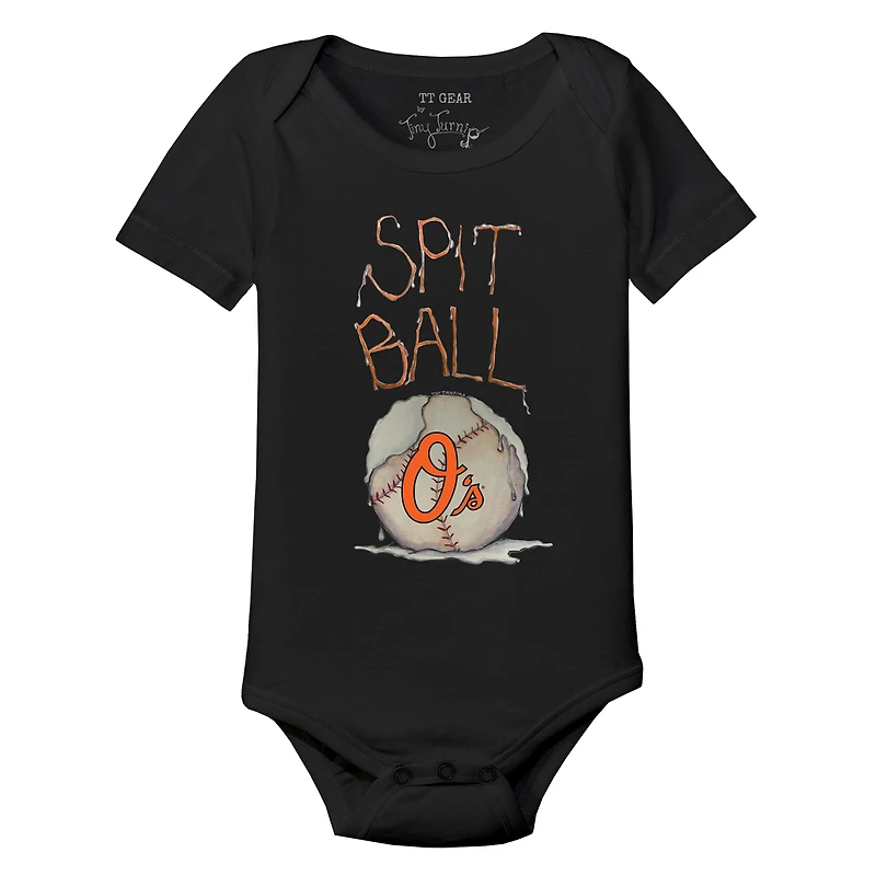 Body bébé noir à motif navet des Baltimore Orioles Spit Ball