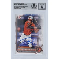 Jackson Holliday Baltimore Orioles Autographié 2022 Bowman Draft 1er Bowman #BD-168 Beckett Fanatics Témoin Authentifié 10 Carte