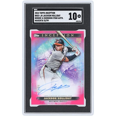Jackson Holliday Baltimore Orioles Autographed 2024 Topps Inception Magenta Rookie & Emerging Star #BRES-JH #52/99 SGC Authenticated 10 Rookie Card