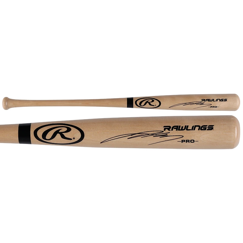Jackson Holliday Baltimore Orioles a autographié la batte de baseball Pro Model Blonde Rawlings