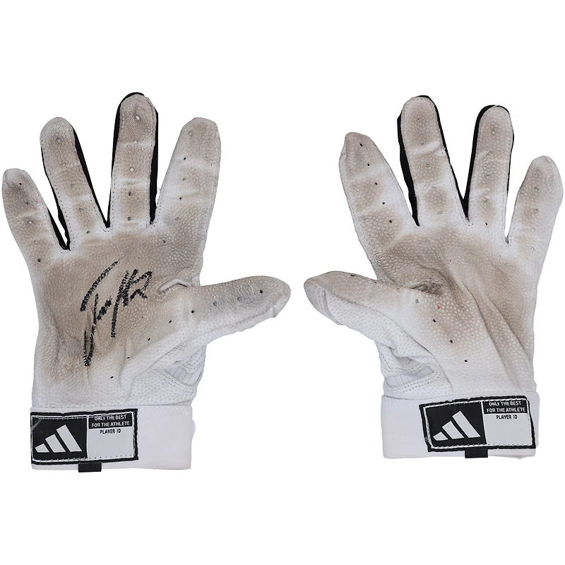 Jackson Holliday Baltimore Orioles Autographed Game-Used White/Black adidas Batting Gloves from the 2024 MLB Season