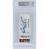 Jackson Holliday Baltimore Orioles a dédicacé le billet de 8 authentifié pour ses débuts à domicile, dont les fans de Beckett ont été témoins, du 12 avril 2024