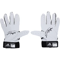 Jackson Holliday Baltimore Orioles Autographed Player-Issued White/Black adidas Batting Gloves from the 2024 MLB Season