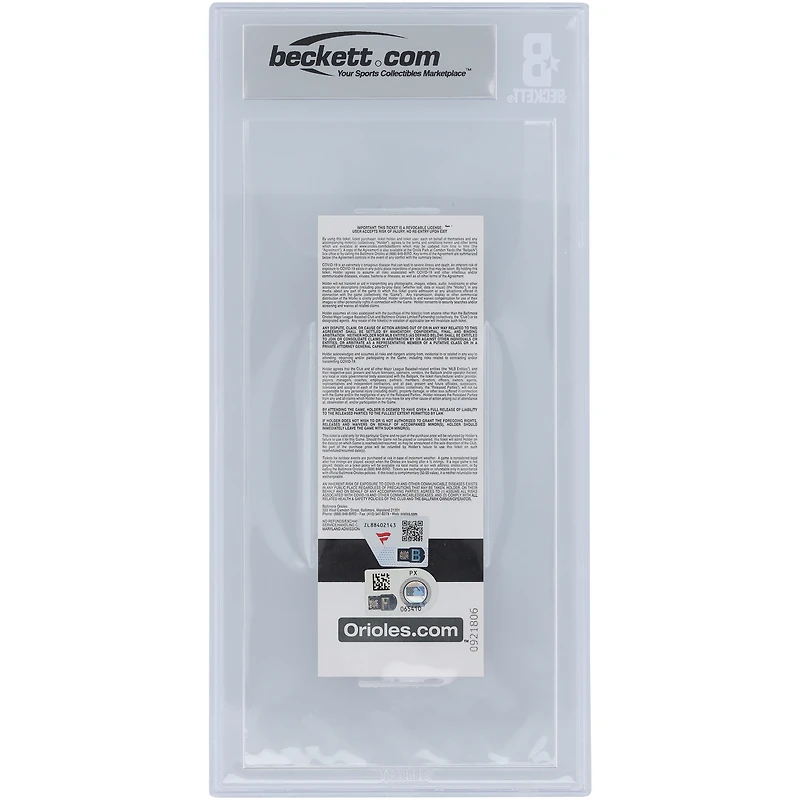 Jackson Holliday Baltimore Orioles Baltimore Orioles Home Debut Beckett Fanatics Witnessed Billet authentifié 9/10 du 12 avril 2024 avec l'inscription « 1er match à Camden Yards »