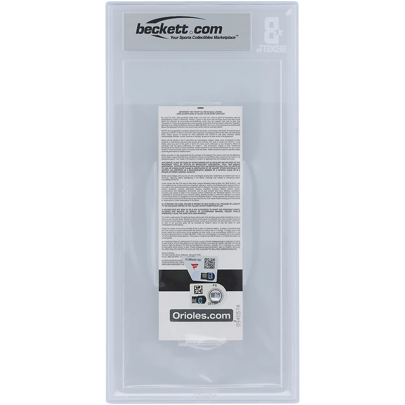 Jackson Holliday Baltimore Orioles Baltimore Orioles Home Debut Beckett Fanatics Witnessed Authenticed /10 Ticket du 12 avril 2024