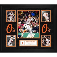 Collage encadré de 5 photos de Jackson Holliday lors de ses débuts en 2024 avec les Orioles de Baltimore