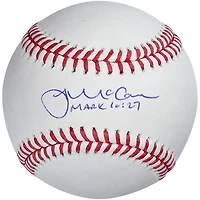 Ballon de baseball autographié par James McCann des Orioles de Baltimore avec l'inscription « Mark 10:27 »