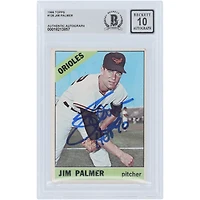 Jim Palmer Baltimore Orioles Autographié 1966 Topps #126 Beckett Fanatics Witnessed Authentifié 10 Rookie Card avec l'inscription "HOF 90"