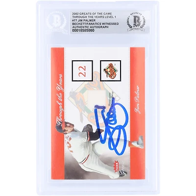 Jim Palmer Baltimore Orioles Autographed 2002 Fleer Greats Through the Years GU Relic #TTY-JM Beckett Fanatics Witnessed Authenticated Card