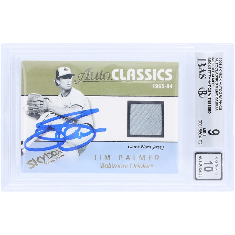 Carte autographiée par Jim Palmer des Orioles de Baltimore (2004) Fleer Skybox Autographics Auto Classics GU Relic #AM-JP #/350
