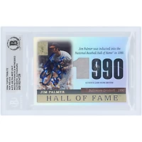 Jim Palmer Baltimore Orioles Autographié 2004 Topps Tribute Hall of Fame Grey Jersey Relic #TR-JP2 Beckett Fanatics Witnessed Authenticed Card avec l'inscription "HOF 90"