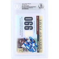Carte authentifiée par Jim Palmer (Baltimore Orioles) de la collection Topps Tribute HOF Cut Signature GU Relic 2004, numéro TR-JP, certifiée par Beckett Fanatics Witnessed avec inscription « HOF 90 ».