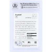 Jim Palmer Baltimore Orioles Autographed 2005 Donruss Leaf Sportscasters Teal #22 #/35 Beckett Fanatics Witnessed Authenticated 9/10 Card with "HOF 90" Inscription