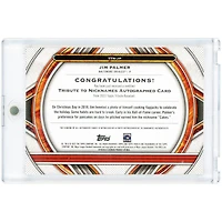 Jim Palmer Baltimore Orioles Autographed 2023 Topps Tribute Orange #TTN-JP #20/25 Card