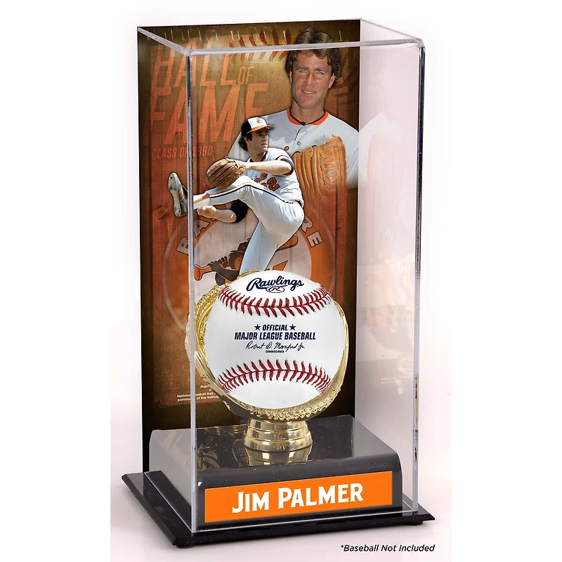 Vitrine d'exposition sublimée du Temple de la renommée des Orioles de Baltimore de Jim Palmer avec image