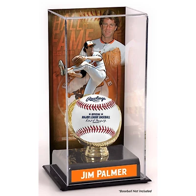 Vitrine d'exposition sublimée du Temple de la renommée des Orioles de Baltimore de Jim Palmer avec image