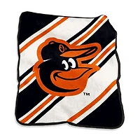 Logo Brands Baltimore Orioles 50" x 60" Raschel Stripe Throw Blanket