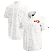 Men's Darius Rucker Collection by Fanatics  Cream Baltimore Orioles Printed Button-Down Shirt