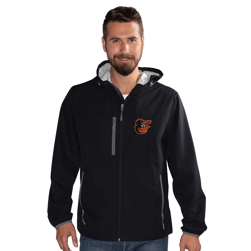 Men's G-III Sports by Carl Banks  Black Baltimore Orioles Double Play Hooded Lightweight Full-Zip Jacket
