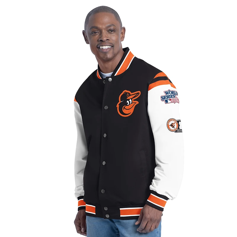 Veste universitaire commémorative à boutons-pression G-III Sports by Carl Banks pour homme, orange, des Orioles de Baltimore