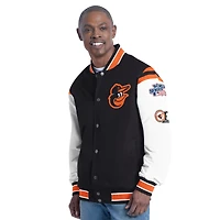 Men's G-III Sports by Carl Banks  Orange Baltimore Orioles Recruit Commemorative Full-Snap Varsity Jacket