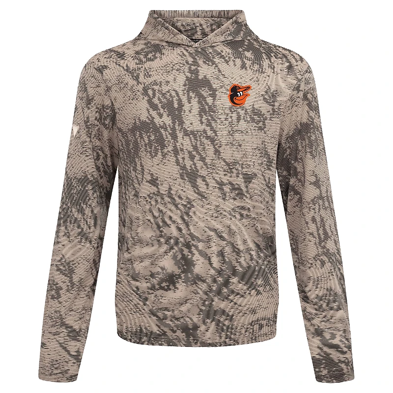 Men's Levelwear  Tan Baltimore Orioles Insignia Lightweight Long Sleeve Hooded T-Shirt