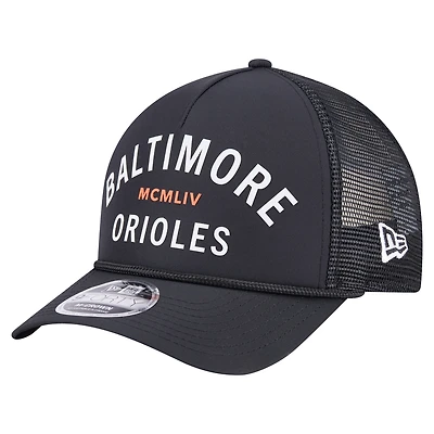 Casquette ajustable minimaliste 9FORTY A-Frame noire New Era pour homme des Baltimore Orioles